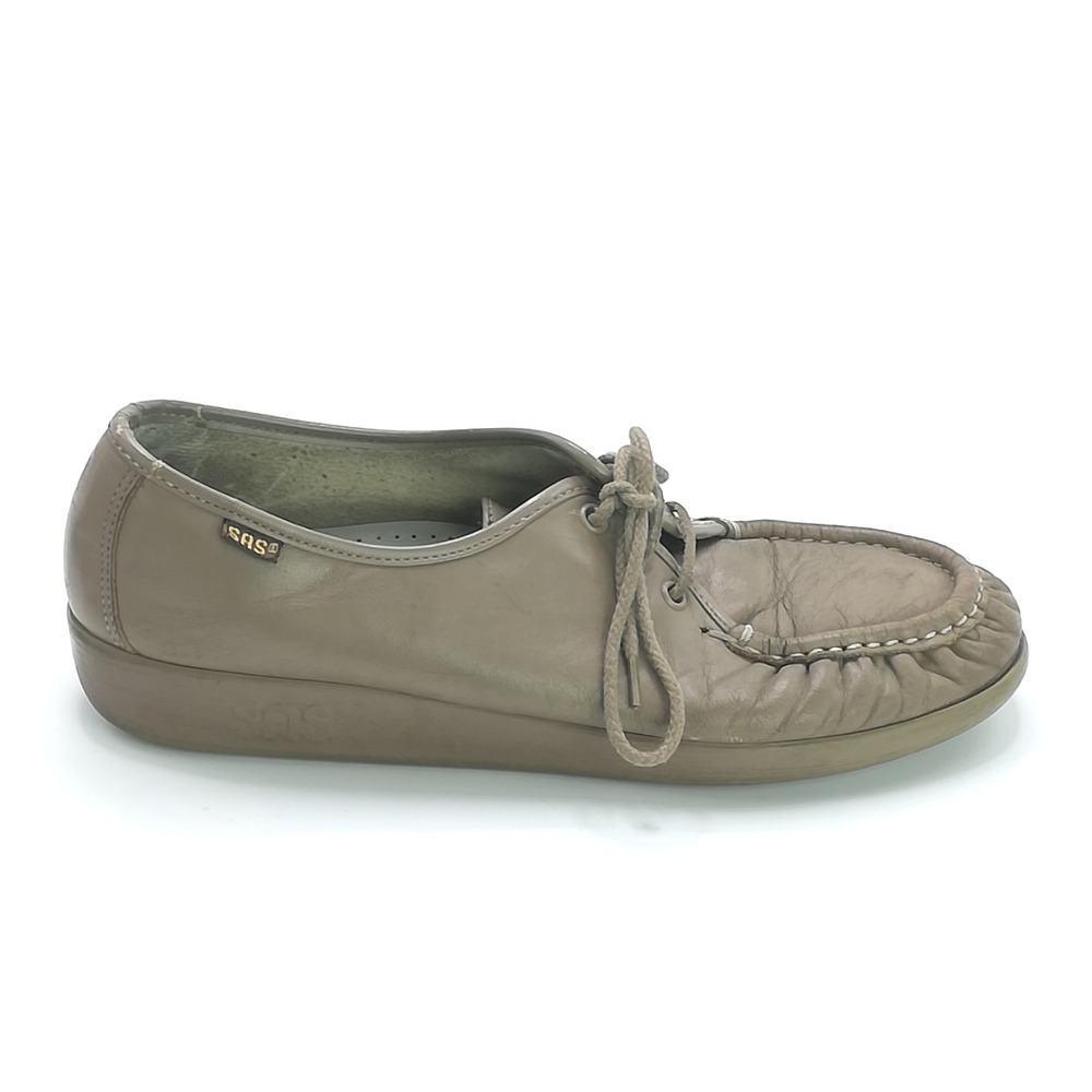SAS Shoes Womens Shoes Comfort Taupe Beige Siesta‎ Leather Lace Up 7